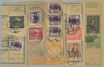 274694 - 1920 sestava 4ks ústřižků poštovní průvodky se smíš