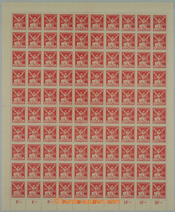 274697 -  ARCHOVINA / Pof.151A, 20h červená, kompletní 100ks arch,