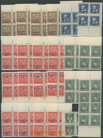 274708 - 1939 sestava 29ks rohových nebo krajových 4-bloků a 48ks 