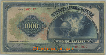 274733 - 1932 Ba.26, 1000Kč 1932, série C, perforace SPECIMEN; soli
