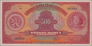 274740 - 1929 Ba.23c, 500Kč 1929, série H, perforace SPECIMEN; skvr
