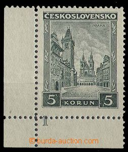 27475 - 1929 Krajinky, Pof.256, rohový kus s DČ1, svěží, kat. 4