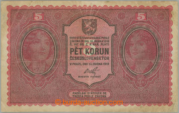 274753 - 1919 Ba.8, 5Kč 1919, série 0051; koupaná a lisovaná