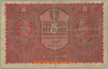 274754 - 1919 Ba.8, 5Kč 1919, série 0151; silnější oběh