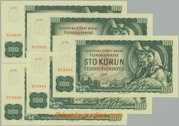 274755 - 1961 ČÍSELNÁ POSTUPKA / Ba.98Ab1, 100Kčs 1961, II. vydá
