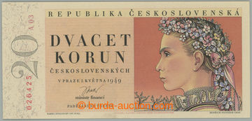 274758 - 1949 Ba.83a, 20Kčs 1949, I. vydání, série A03, varianta 