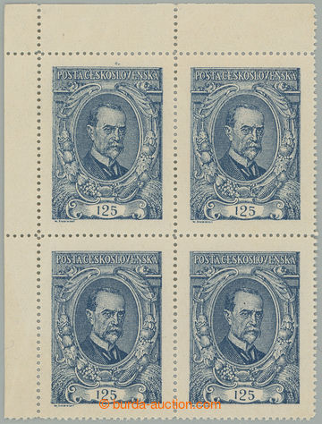 274777 -  Pof.140ST, 125h modrá, levý horní rohový 4-blok, na ZP 