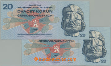 274782 - 1970 Ba.100, 20Kčs 1970, nízká série F02, sestava 2ks s 