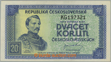 274783 - 1945 Ba.72, 20Kčs b.l. (1945), série KG; velmi pěkná