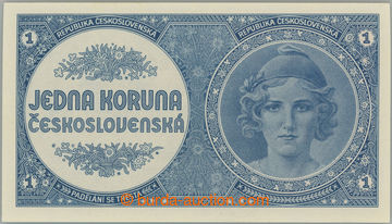 274797 - 1946 Ba.N8, 1Kčs b.l. (1946), nevydaná; ohyb v růžku