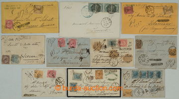 274812 - 1874-1881 SESTAVA / 10 dopisů  vyfr. emisí Viktor Emanuel 