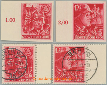 274813 - 1945 Mi.909-910, SA a SS 12+38Pfg, nezoubkovaná krajová **