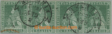 274816 - 1851 Sass.6, Medicejský lev 4Cr zelená; zeslabení vlevo, 