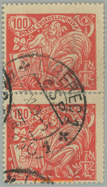 274817 -  Pof.173B ST, 100h červená, HZ 13¾ : 13½, svislá 2-pás