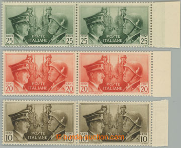 274819 - 1941 Sass.457A, 457B, 457C, NEVYDANÉ nominály a barvy u zn