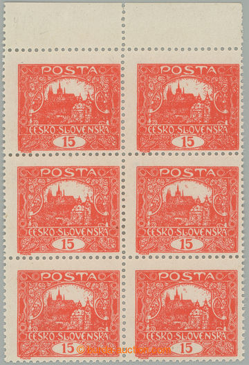 274827 -  Pof.7Bd, 15h rumělková s HZ 11¾, svislý 6-blok s horní