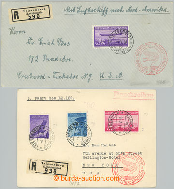 274850 - 1936 ZEPPELIN / dva zeppelinové R-dopisy do USA přepraven�