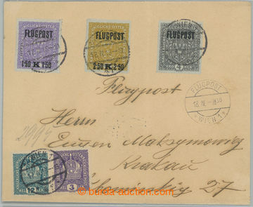 274854 - 1916 Ferch.225-227, Let-dopis z Vídně do Krakova s celou l