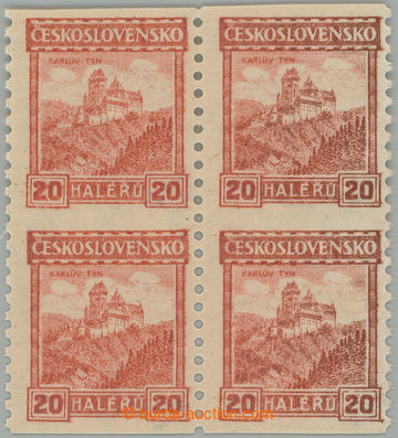 274856 - 1926 Pof.209A, block of four coil- Karlštejn (castle) 20h o