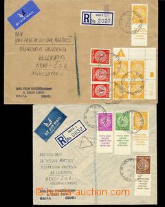 27486 - 1949 sestava 2ks R+Let-dopisů do ČSR, bohatá frankatura, 