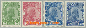 274860 - 1912 Mi.1x-3x, Johann II. 5H - 25H na křídovém papíru, h