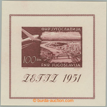 274862 - 1951 Mi.Bl.5, aršík Výstava Záhřeb 100Din; bezvadný, k