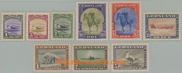 274864 - 1945 GRÓNSKO / Mi.8-16, Vydání New York 1öre - 5Kr; komp