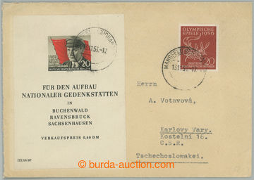 274894 - 1956 dopis adresovaný do ČSR, vyfr. mj. aršíkem E. Thäl