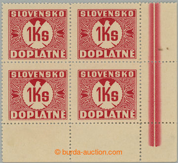 274902 - 1939 Sy.D8y VV, I. vydání 1Ks červená, pravý dolní roh