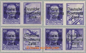 274939 - 1943 ZARA/  Mi.20/1-20/4, série 4 známek 50C s kupony Krie