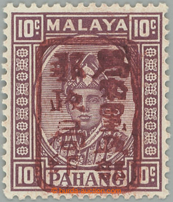 274946 - 1942 JAPONSKÁ OKUPACE / SG.181b, Sultán Abu Bakar 10c s hn