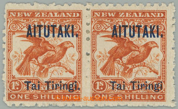 274948 - 1903 AITUTAKI / SG.7b,7ba, Ptáci 1Sh ve 2-pásce s přetisk