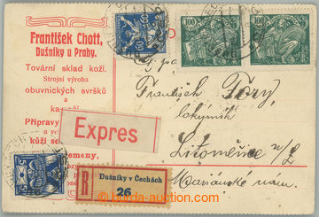 274965 - 1920 firemní lístek zaslaný R+Ex, poštovné pro IV. TO 2