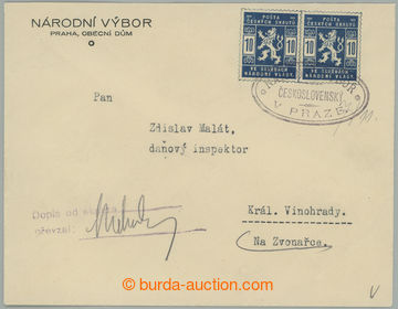 274969 - 1919 úřední obálka Národní výbor/ Praha, Obecní dům