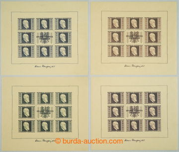 274998 - 1946 ANK.780-783A, aršíky Renner 1Sch - 5Sch; hodnota 1Sh 