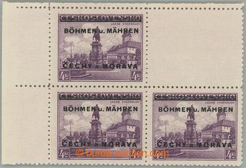 275003 -  Pof.17KPh, Poděbrady 4Kč, levý horní rohový 4-blok s j