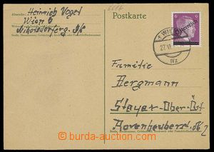 27506 - 1945 dopisnice vyfr. zn. Mi.661b, DR Wien 1/ 27.VI.45, pěkn
