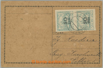 275073 - 1920 firemní lístek vyfr. 2-páskou zn. Hradčany 20h modr