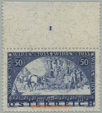 275081 - 1933 ANK.556, WIPA 50gr žilkovaný papír, krajový kus s P