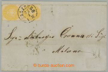 275123 - 1864 2x těžší tiskopis do Itálie, 2x 2Kr Znak Ferch.30,