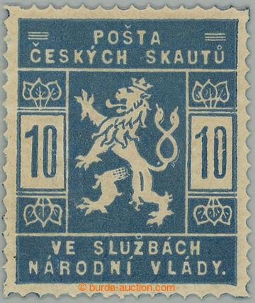 275216 - 1918 Pof.SK1a, 10h světle modrá; nálepky, zk. Vrba