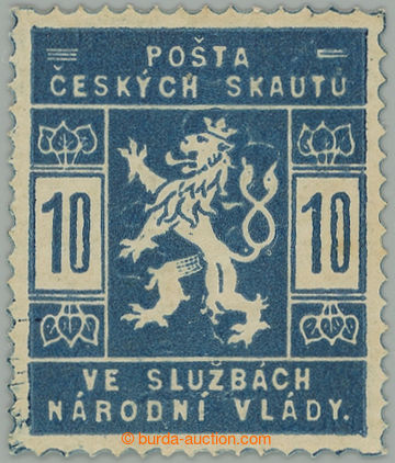 275217 - 1918 Pof.SK1a, 10h světle modrá; nálepky, zk. Vrba
