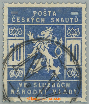 275219 - 1918 Pof.SK1b, 10h ultramarínová s kruhovým raz. N.V., p�