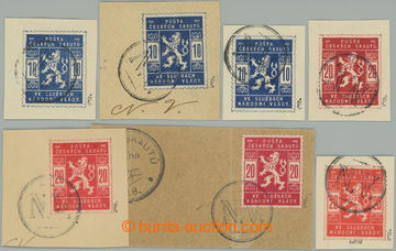 275220 - 1918 Pof.SK1, SK2, SK2a, 3x 10h modrá, 3x 20h červená a 1
