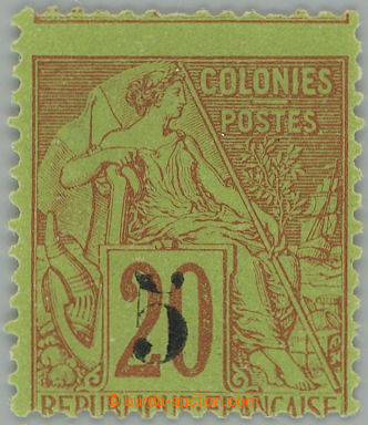 275236 - 1887 Yv.1, přetisková Alegorie 5c/20c cihlově červená; 
