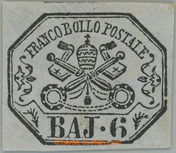 275247 - 1852 Sass.7b, Znak 6 Baj grigio azzurrastro; neupotřebená 