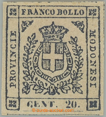 275249 - 1859 GOVERNO PROVVISORIO / Sass.15b, Znak 20c nero violaceo;