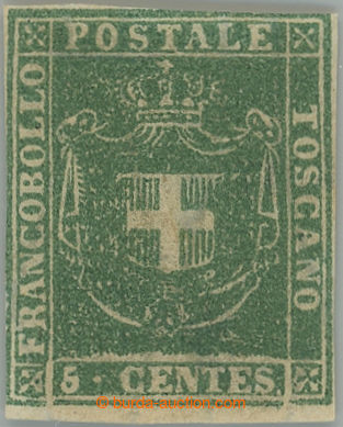275250 - 1860 GOVERNO PROVVISORIO / Sass.18, Znak 5c verde; pěkný e