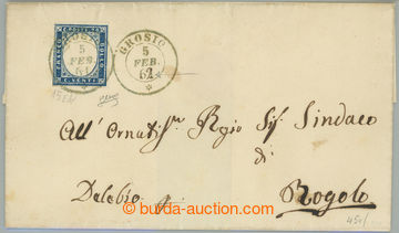 275264 - 1862 dopis do Rogola vyfr. zn. Viktor Emanuel II. 20c, Sass.