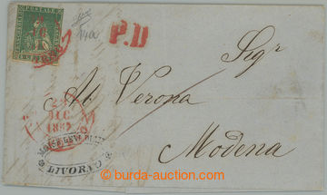 275265 - 1857 skládaný dopis do Modeny, vyfr. zn. Lev 4Gr verde gia